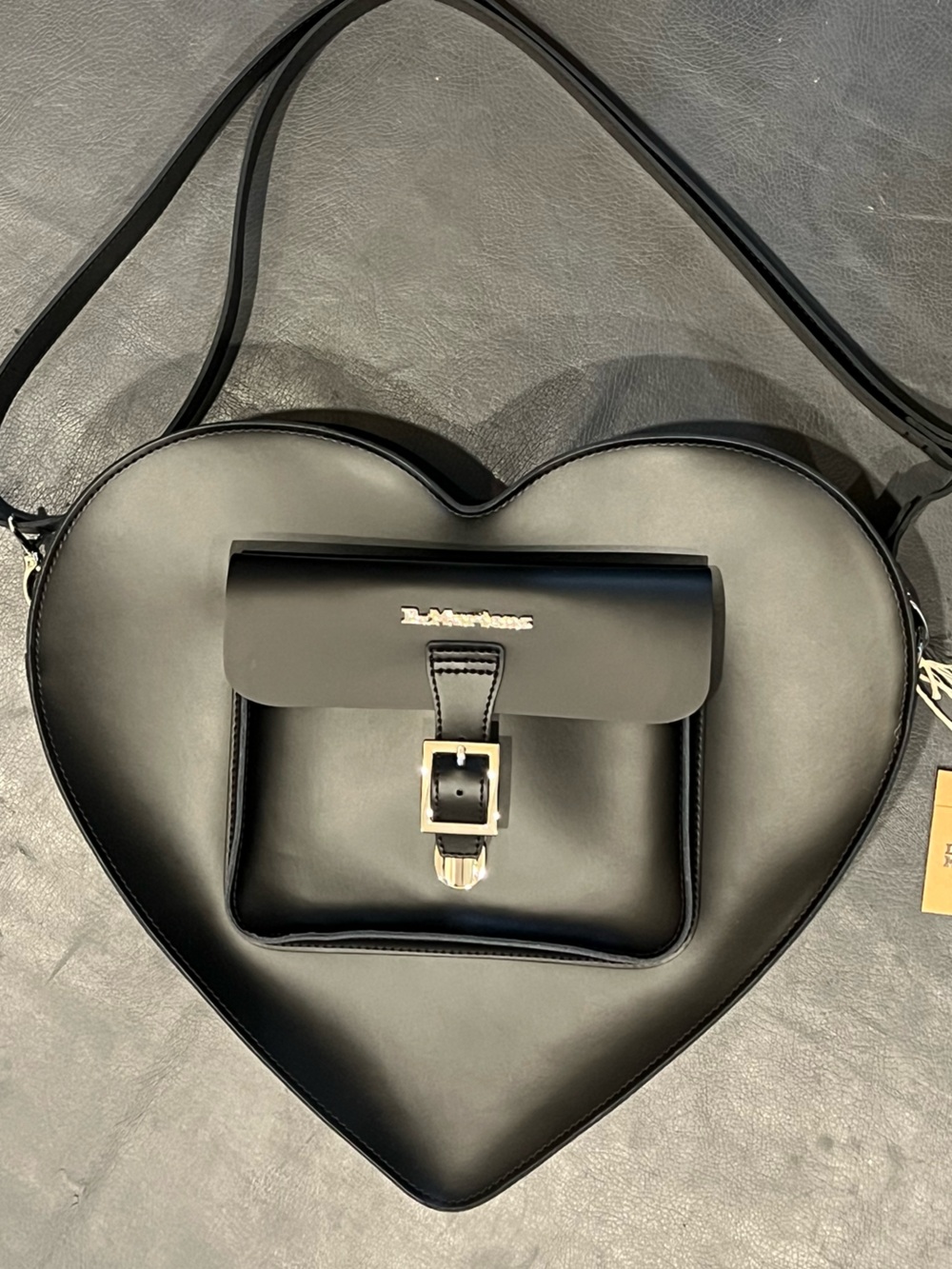 Dr. Martens Large Heart Backpack Crossbody Black - Picture 3 of 10